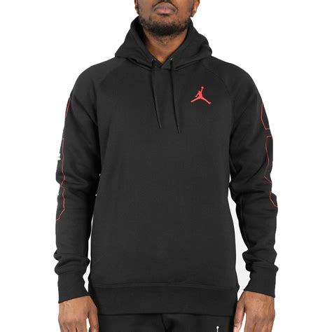 Nike - Jordan AJ 10 Flight Fleece Men's Pullover Hoodie Black/Gym Red aj6398-010 - Walmart.com ...