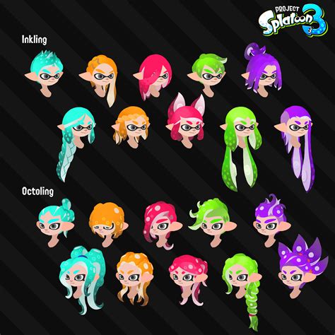 Project Splatoon 3 - 20 new hairstyle options : r/splatoon