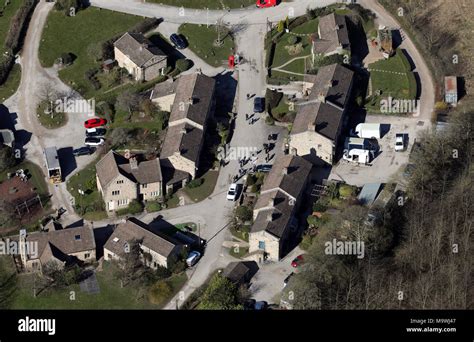 aerial view of the Emmerdale TV location set Stock Photo - Alamy