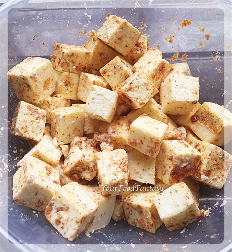 paneer cubes in masala for chilli paneer at your food fantasy - Your ...