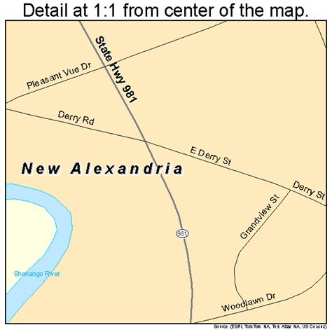 New Alexandria Pennsylvania Street Map 4253160