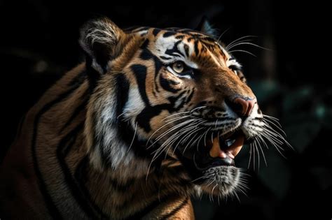 Premium AI Image | Roaring Sumatran Tiger