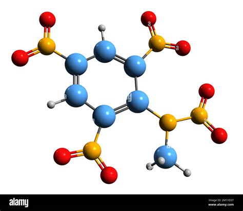 3D image of Tetryl skeletal formula - molecular chemical structure of ...