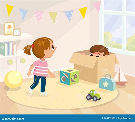 Active Babysitting Flat Infographics Cartoon Vector | CartoonDealer.com ...