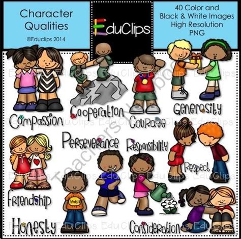 Character Qualities Clip Art Bundle | | Character qualities, Art bundle, Word art sign