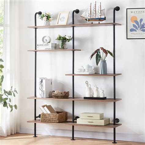 Buy HOMISSUEIndustrial Bookshelf 5-Tier Open Wall Ladder Bookshelf ...