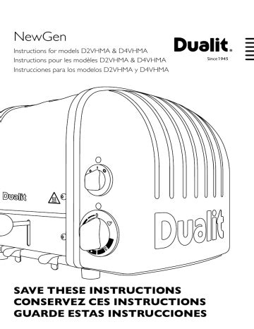 Dualit 2 Slice NewGen Toaster Instruction manual | Manualzz