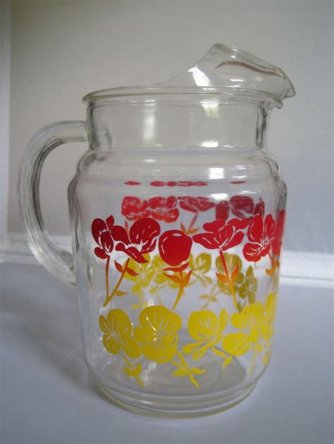 Vintage Glass Pitcher-my gosh, who didn't have kool-aid out of a pitcher like this? | Vintage ...