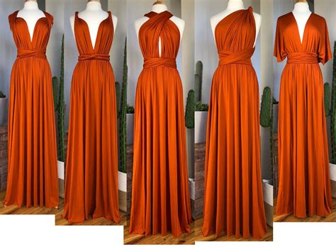 BURNT ORANGE Bridesmaid Dress/ CUSTOM LeNGTHS/ Convertible Dress / Infinity Dress/ Multiway ...