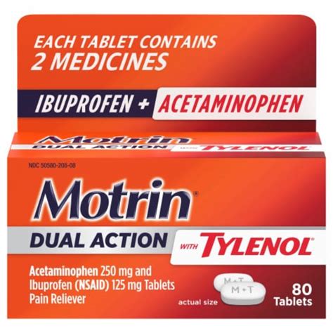 Motrin® Dual Action with Tylenol® Pain Relief Tablets, 80 ct - Kroger