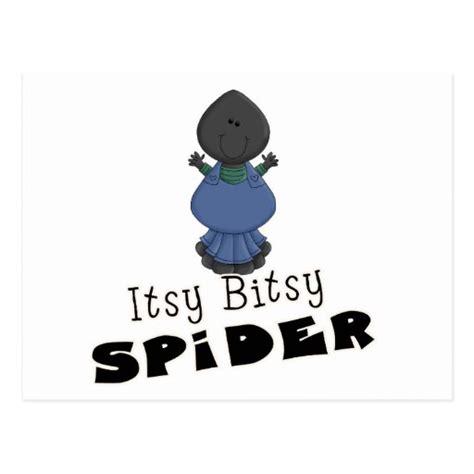 cute itsy bitsy spider cartoon character postcard | Zazzle