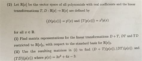 matrices - matrix representations of linear tranformatitons ...