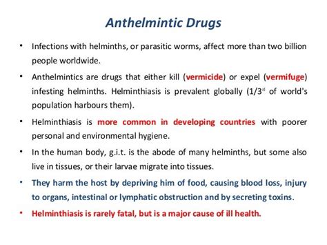 Anthelmintic drugs