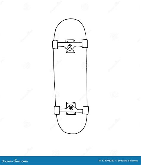 Vector Hand Drawn Doodle Sketch Outline Skateboard Stock Illustration ...