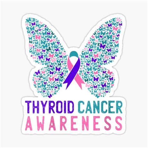 "thyroid cancer butterfly " Sticker for Sale by PASIN1 | Redbubble