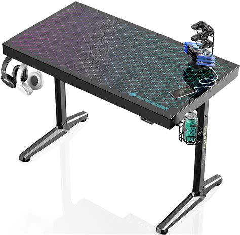 Buy EUreka Ergonomic Tempered Glass Rgb Gaming Desk, 43Inch Home Office Computer Desk New ...