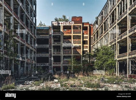 Detroit, Michigan, United States - October 2018: View of the abandoned ...