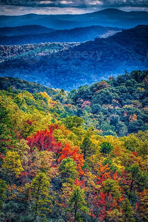 blue ridge and smoky mountains changing color in fall 2924137 Stock ...