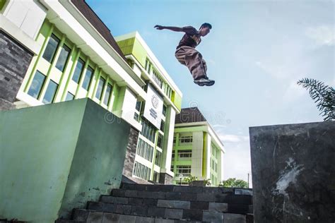 Parkour Jumping editorial stock image. Image of sports - 96829594