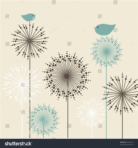 Vintage Background Birds Flowers Stock Vector (Royalty Free) 55252876 | Shutterstock