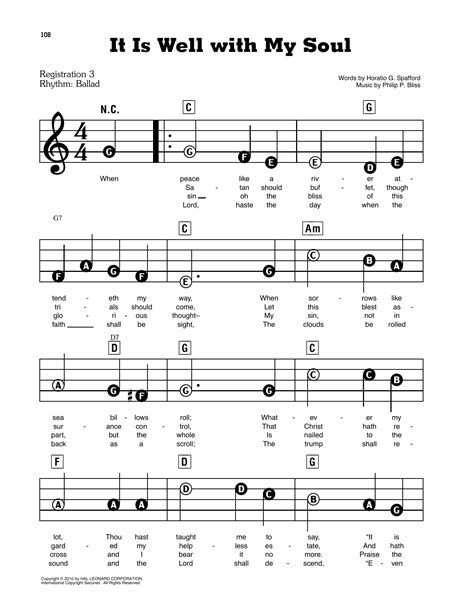 It Is Well With My Soul Sheet Music | Horatio G. Spafford | E-Z Play Today