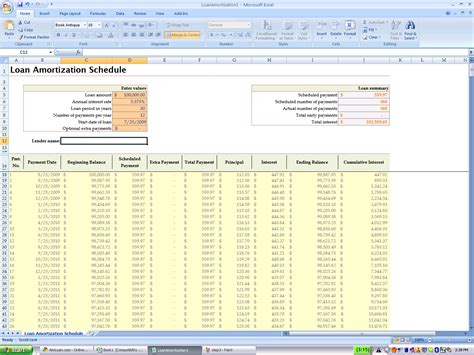 Loan Amortization Templates - Business Mentor