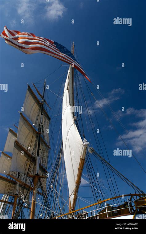 The sails of the Star of India at the Maritime Museum of San Diego, San ...