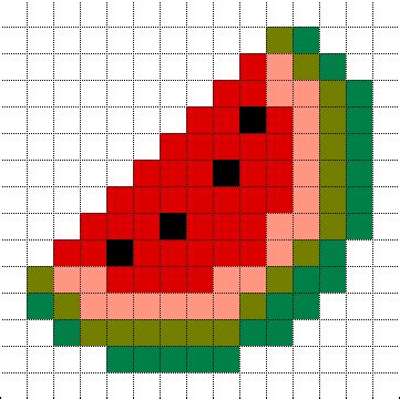 Minecraft Pixel Art Templates: Melon Slice