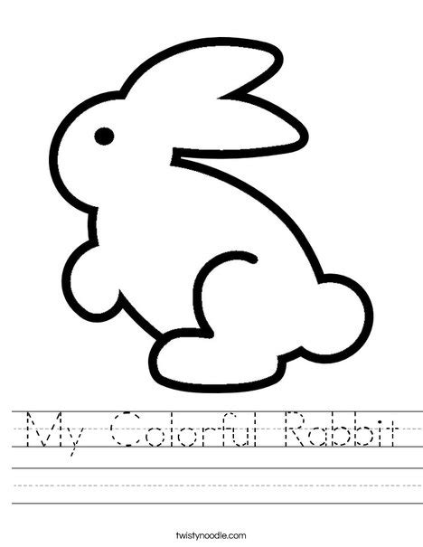 My Colorful Rabbit Worksheet - Twisty Noodle