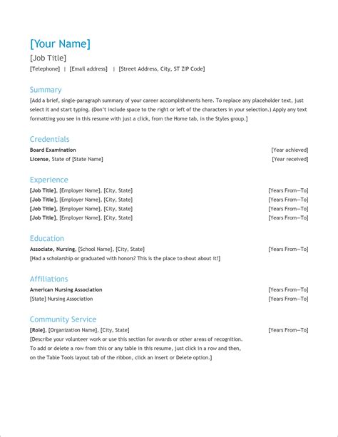 Free Basic Resume Templates Microsoft Word - Sampletemplate.my.id