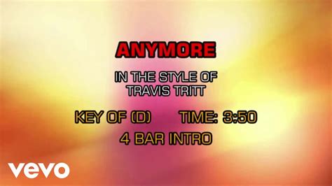 Travis Tritt - Anymore (Karaoke) Chords - Chordify