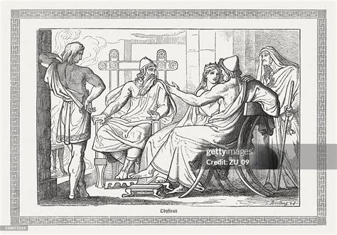 Ulysses Tells His Friends His Adventures Greek Mythology Published 1880 High-Res Vector Graphic ...