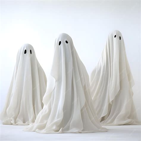 Premium AI Image | Halloween ghosts on white background