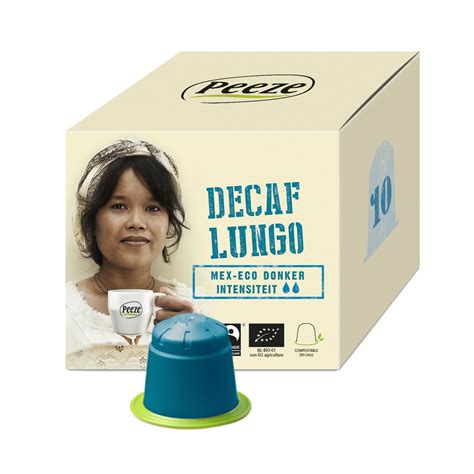 Decaf cafeïne vrije koffiecups voor lungo – 100% biobased en Nespresso ...