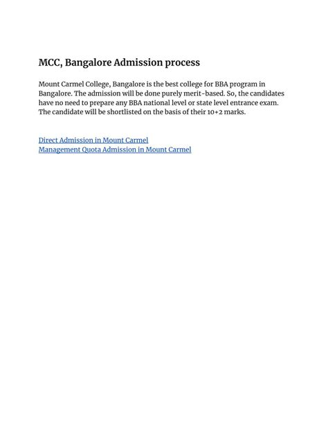 MCC, Bangalore Admission process by Admission karo - Issuu