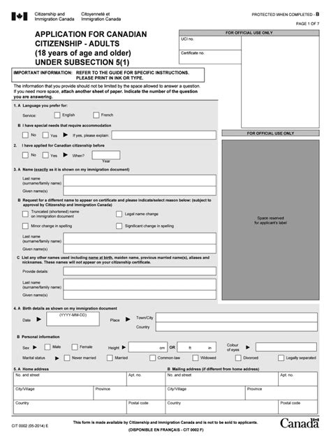 Application for Canadian Citizenship Adults PDF 2020-2024 Form - Fill Out and Sign Printable PDF ...