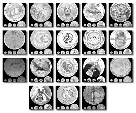 Obverse Apollo 11 Candidate Coin Designs | CoinNews