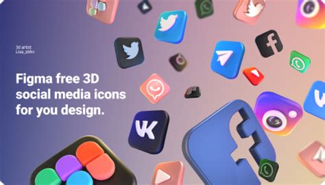 Lisa_strkv free 3D social media icons(Community) (Community) | Figma ...