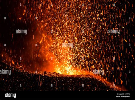 Volcanic eruption at Stromboli volcano, Eolian Islands: strombolian ...