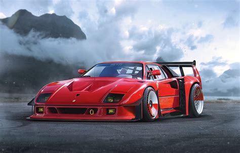 Wallpaper Concept, Ferrari, Red, F40, Car, by Khyzyl Saleem images for ...