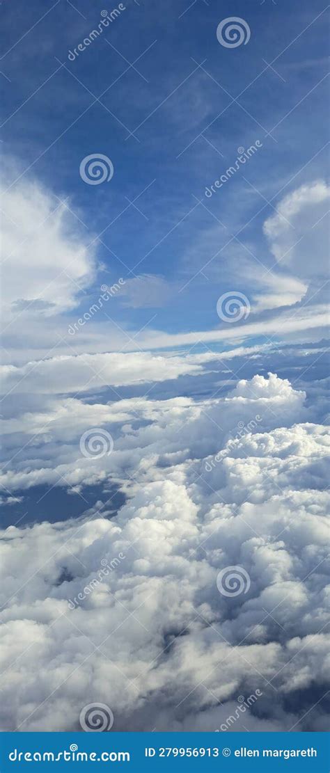 White Clouds in the Sky As Seen from an Airplane Stock Image - Image of clear, airplane: 279956913