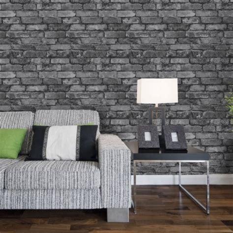 Download Grey Wallpaper Living Room - Brick Wallpaper Lounge Ideas On Itl.cat