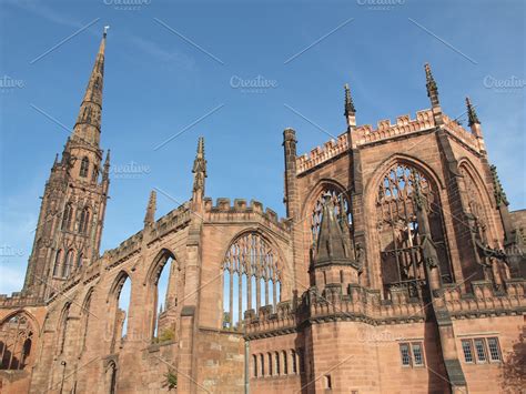 Ruins of Coventry Cathedral ~ Architecture Photos ~ Creative Market