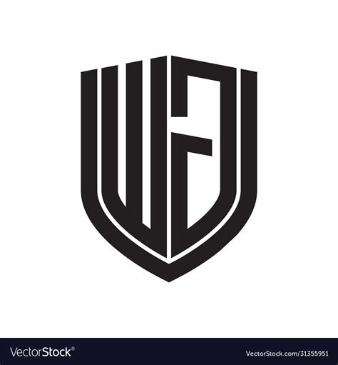 Wg logo monogram with emblem shield design Vector Image