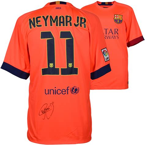 Neymar FC Barcelona Autographed Orange Jersey