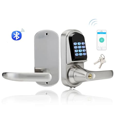 Door Lock Bluetooth Electronic Door Lock Keypad Bluetooth Smart Wooden ...