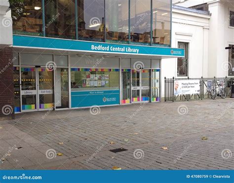 Bedford Central Library Entrance. Editorial Stock Image - Image of entrance, bedford: 47080759