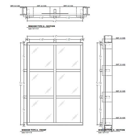 Aluminum frame windows shop drawings