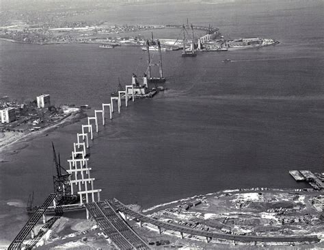 Throgs Neck Bridge under construction, 1960. | New york pictures, Bronx history, New york street