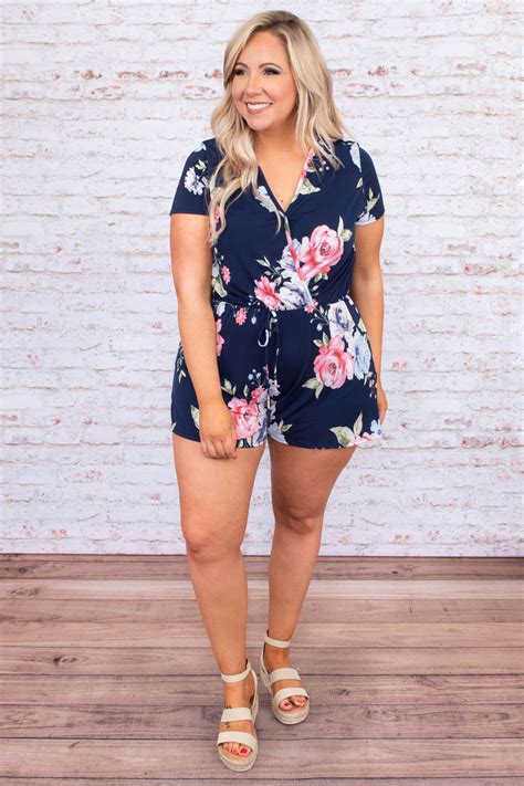 Fallen For You Romper, Navy | Beach outfits women plus size, Plus size beach outfits, Summer ...